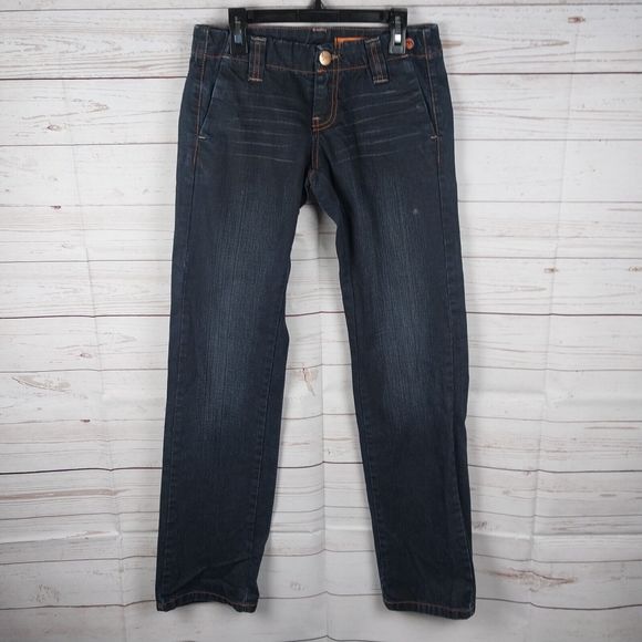FREESOUL Funamentals Sake Jeans Straight Leg Low Rise W26 L33 Dark Blue Denim - Picture 1 of 15